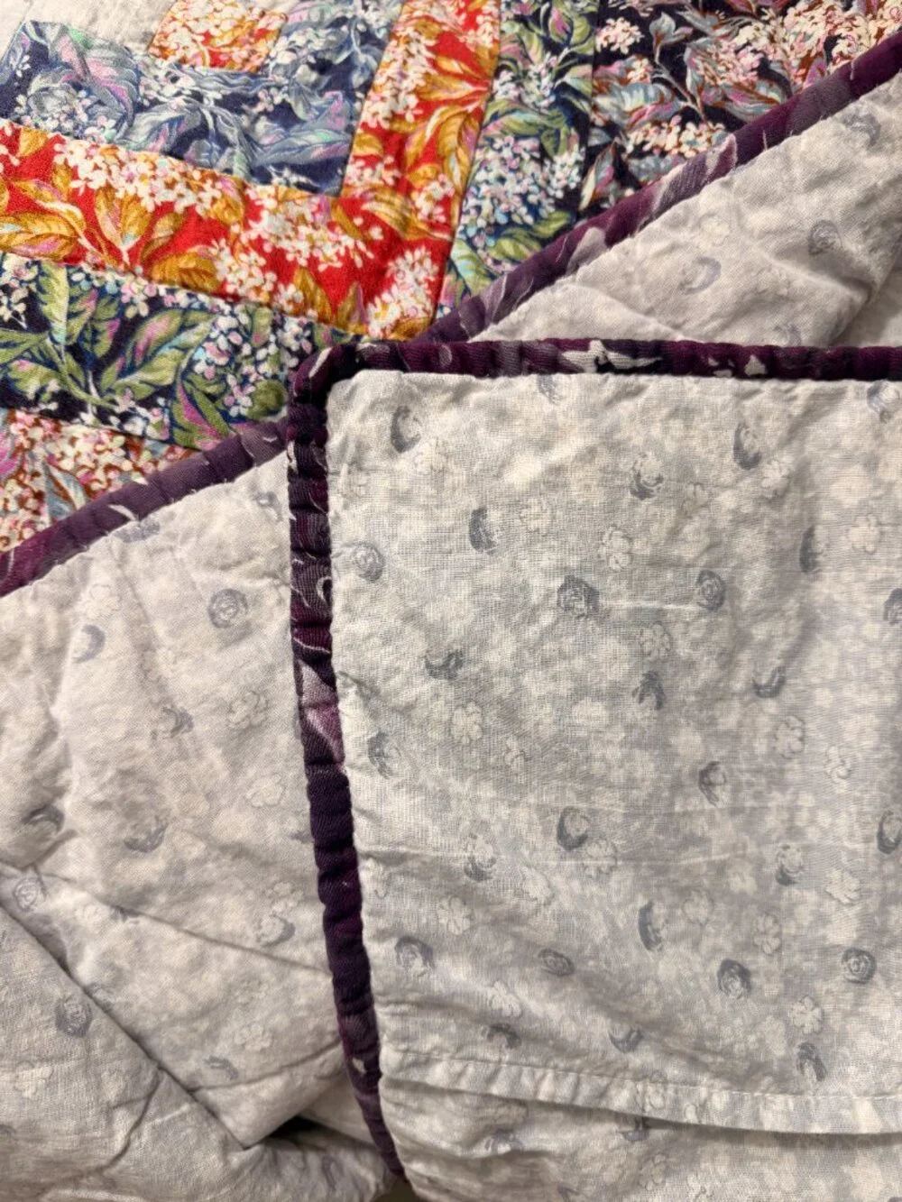 Early 90's Russian Handmade Quilt and Pillows